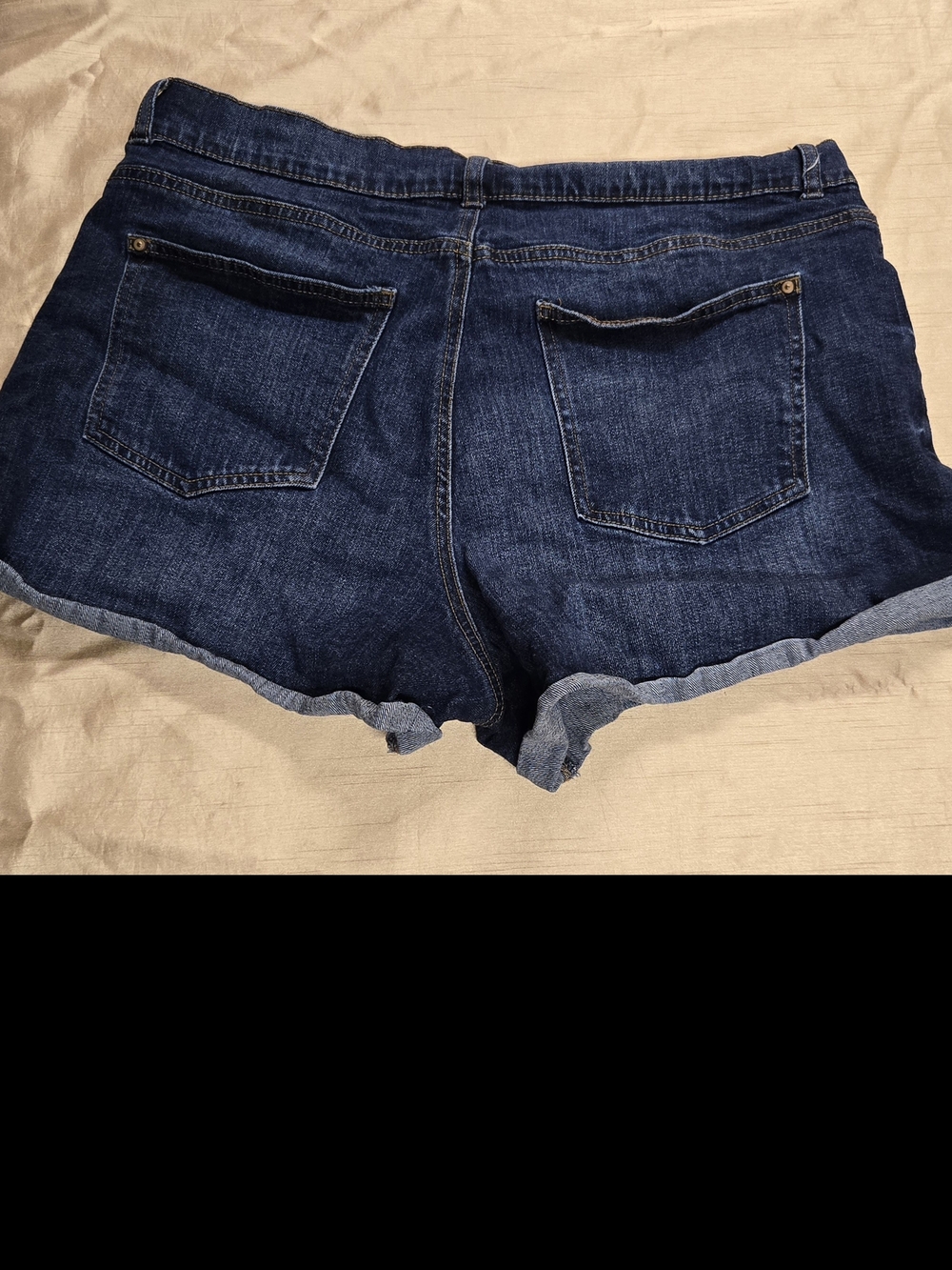 No Boundaries Dark Indigo Rolled-Hem Denim Shorts